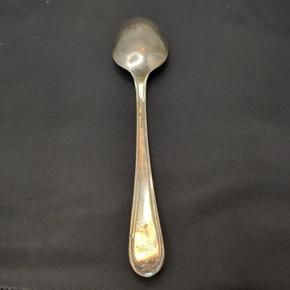 Antique 1946 Newport Silverplate Teaspoon Floral EPNS Daniel Arter Bird Hallmark